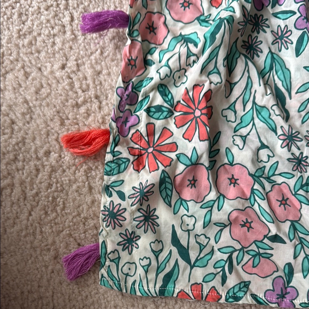 Cat & Jack Girls Floral Swim Cover Up with Tassels, size 6/6x - Picture 5 of 7